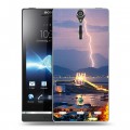 Дизайнерский пластиковый чехол для Sony Xperia S молния