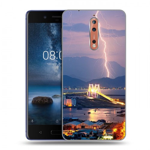 Дизайнерский пластиковый чехол для Nokia 8 молния