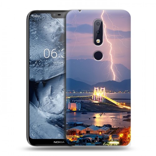 Дизайнерский пластиковый чехол для Nokia 6.1 Plus молния