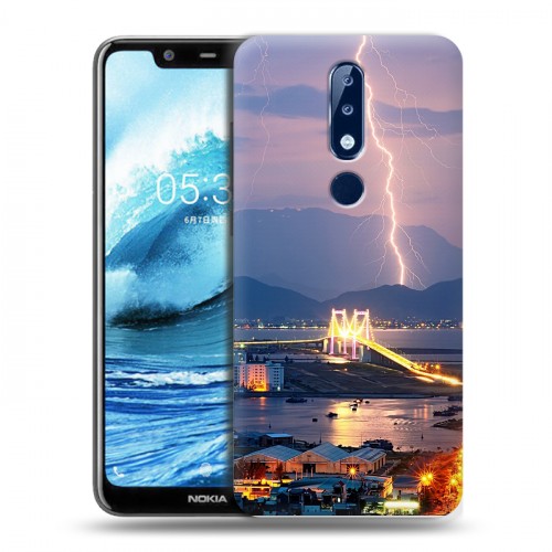 Дизайнерский пластиковый чехол для Nokia 5.1 Plus молния