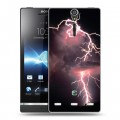 Дизайнерский пластиковый чехол для Sony Xperia S молния