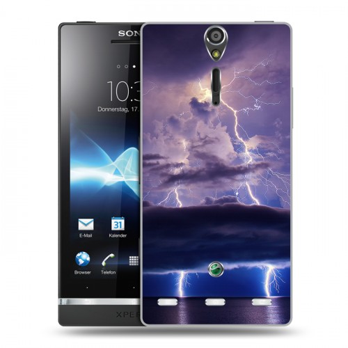 Дизайнерский пластиковый чехол для Sony Xperia S молния