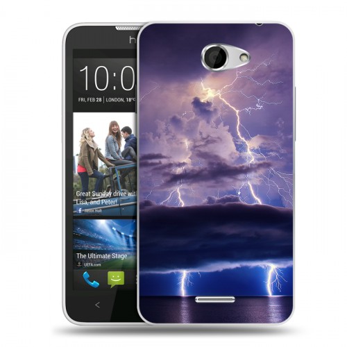 Дизайнерский пластиковый чехол для HTC Desire 516 молния