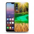 Дизайнерский силиконовый с усиленными углами чехол для Huawei P20 Pro водопады