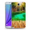 Дизайнерский пластиковый чехол для Samsung Galaxy Note 2 водопады