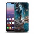 Дизайнерский силиконовый с усиленными углами чехол для Huawei P20 Pro водопады