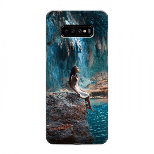 Дизайнерский пластиковый чехол для Samsung Galaxy S10 Plus водопады