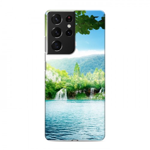 Дизайнерский пластиковый чехол для Samsung Galaxy S21 Ultra водопады