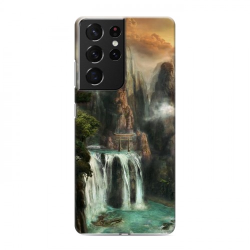 Дизайнерский пластиковый чехол для Samsung Galaxy S21 Ultra водопады