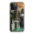 Дизайнерский силиконовый с усиленными углами чехол для Iphone 14 Pro Max водопады