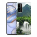 Дизайнерский силиконовый с усиленными углами чехол для Huawei Honor 30 водопады