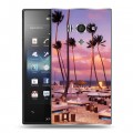 Дизайнерский пластиковый чехол для Sony Xperia acro S Закат