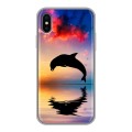 Дизайнерский силиконовый чехол для Iphone x10 Закат