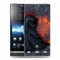 Дизайнерский пластиковый чехол для Sony Xperia S вулкан