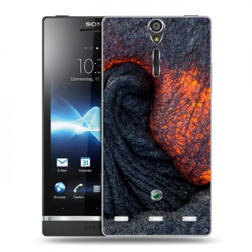 Дизайнерский пластиковый чехол для Sony Xperia S вулкан