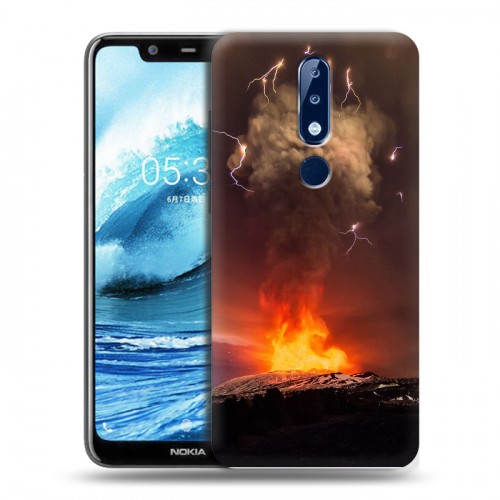 Дизайнерский пластиковый чехол для Nokia 5.1 Plus вулкан