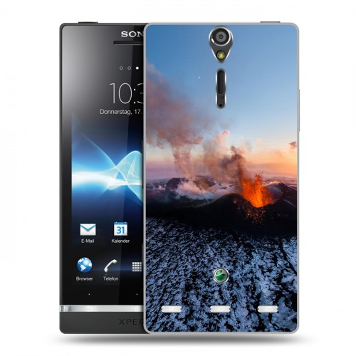 Дизайнерский пластиковый чехол для Sony Xperia S вулкан