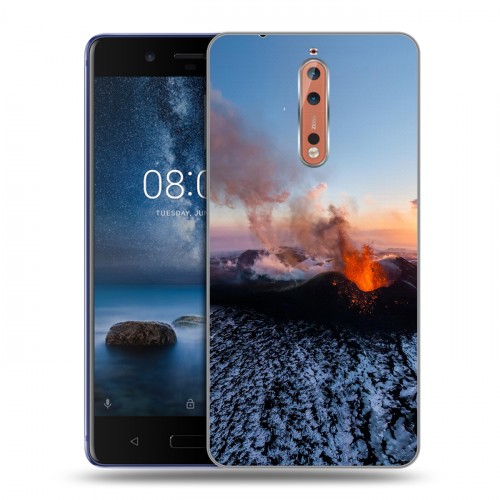 Дизайнерский пластиковый чехол для Nokia 8 вулкан