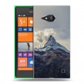 Дизайнерский пластиковый чехол для Nokia Lumia 730/735 вулкан
