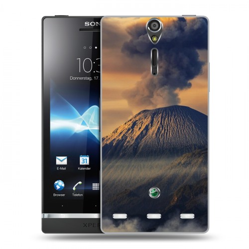 Дизайнерский пластиковый чехол для Sony Xperia S вулкан