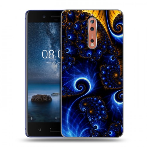 Дизайнерский пластиковый чехол для Nokia 8 Абстракции Фрактал