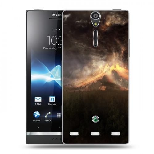 Дизайнерский пластиковый чехол для Sony Xperia S вулкан