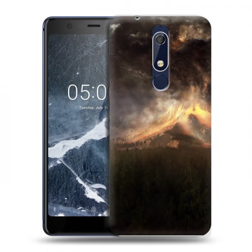 Дизайнерский пластиковый чехол для Nokia 5.1 вулкан