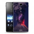 Дизайнерский пластиковый чехол для Sony Xperia TX вулкан