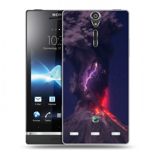 Дизайнерский пластиковый чехол для Sony Xperia S вулкан