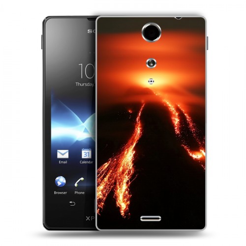 Дизайнерский пластиковый чехол для Sony Xperia TX вулкан