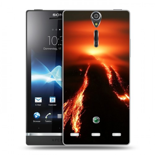 Дизайнерский пластиковый чехол для Sony Xperia S вулкан