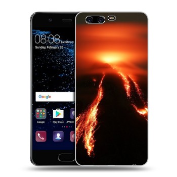 Дизайнерский силиконовый чехол для Huawei P10 Plus вулкан (на заказ)