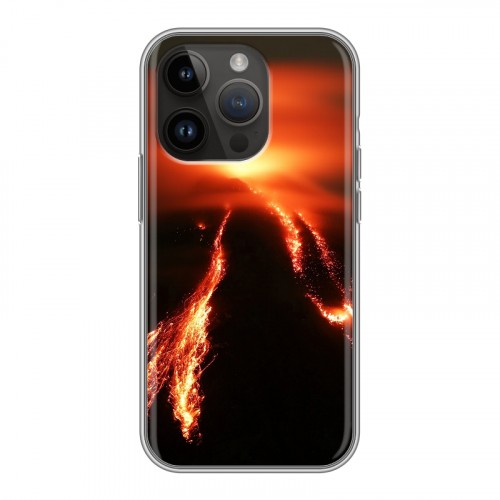 Дизайнерский силиконовый чехол для Iphone 14 Pro вулкан