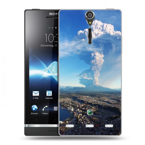 Дизайнерский пластиковый чехол для Sony Xperia S вулкан