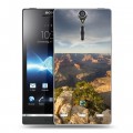 Дизайнерский пластиковый чехол для Sony Xperia S каньоны