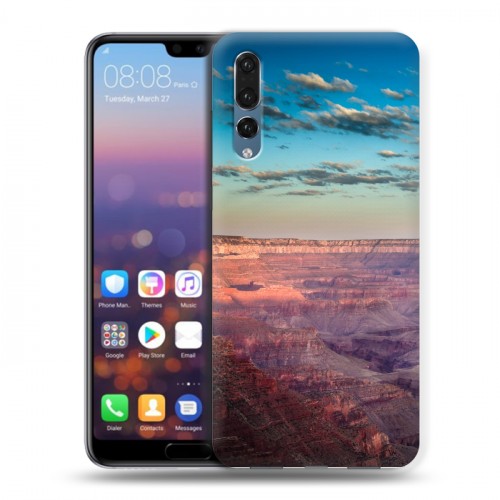 Дизайнерский силиконовый с усиленными углами чехол для Huawei P20 Pro каньоны