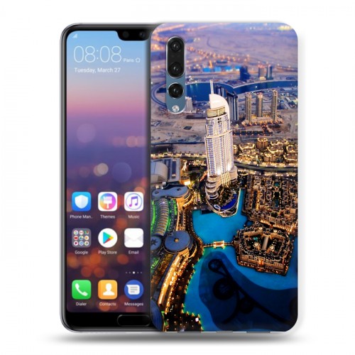 Дизайнерский силиконовый с усиленными углами чехол для Huawei P20 Pro дубай