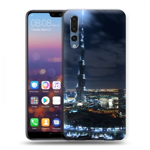 Дизайнерский силиконовый с усиленными углами чехол для Huawei P20 Pro дубай