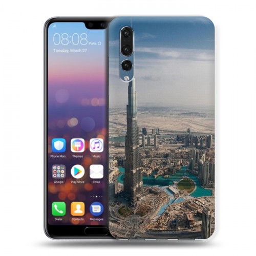 Дизайнерский силиконовый с усиленными углами чехол для Huawei P20 Pro дубай