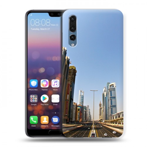 Дизайнерский силиконовый с усиленными углами чехол для Huawei P20 Pro дубай