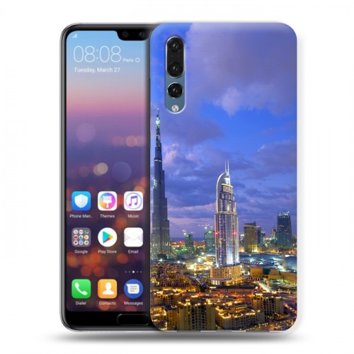 Дизайнерский силиконовый с усиленными углами чехол для Huawei P20 Pro дубай