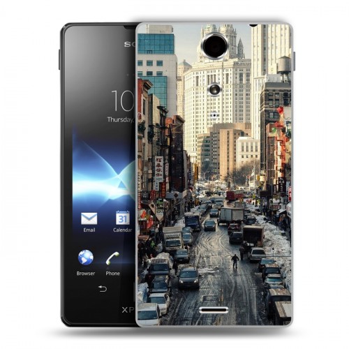 Дизайнерский пластиковый чехол для Sony Xperia TX Нью-Йорк