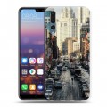 Дизайнерский силиконовый с усиленными углами чехол для Huawei P20 Pro Нью-Йорк