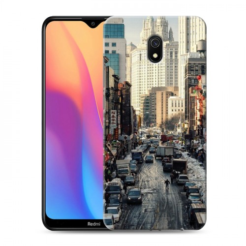 Дизайнерский силиконовый с усиленными углами чехол для Xiaomi RedMi 8A Нью-Йорк