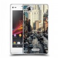 Дизайнерский пластиковый чехол для Sony Xperia L Нью-Йорк