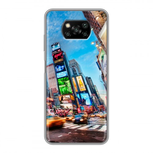 Дизайнерский силиконовый с усиленными углами чехол для Xiaomi Poco X3 Нью-Йорк
