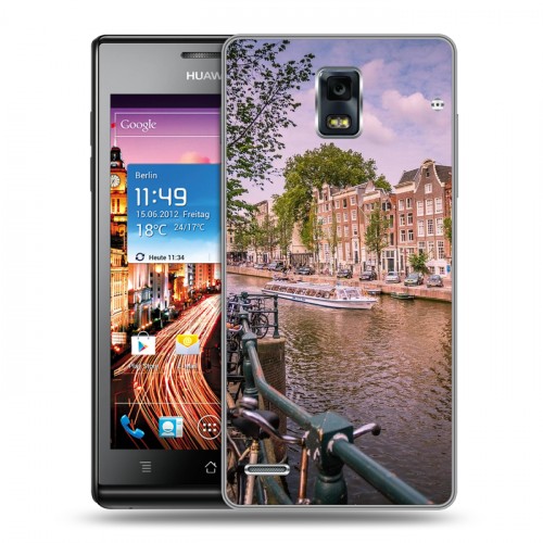 Дизайнерский пластиковый чехол для Huawei Ascend P1 амстердам
