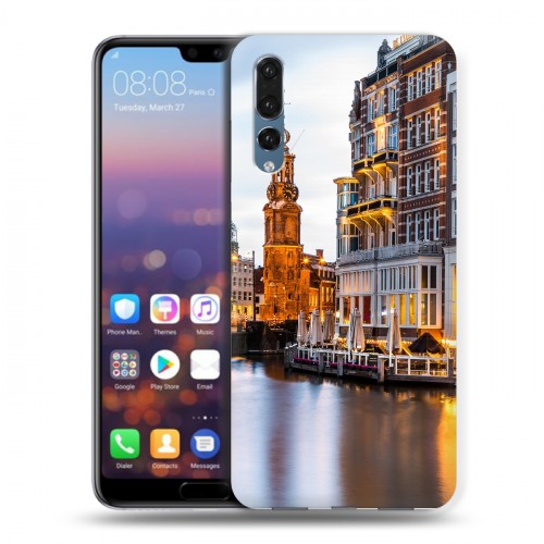 Дизайнерский силиконовый с усиленными углами чехол для Huawei P20 Pro амстердам