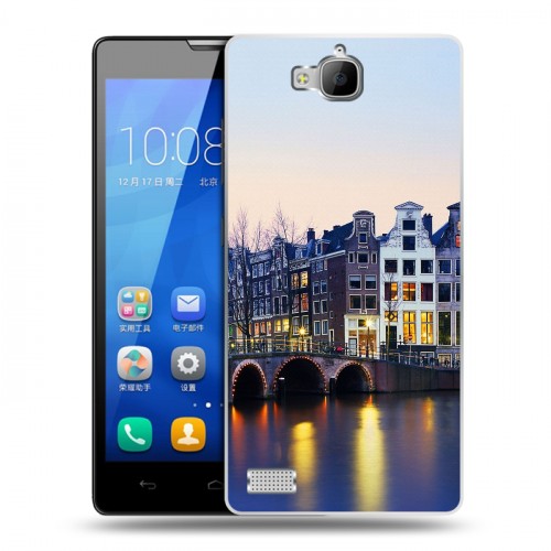 Дизайнерский пластиковый чехол для Huawei Honor 3c амстердам