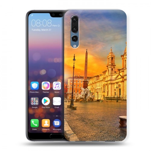 Дизайнерский силиконовый с усиленными углами чехол для Huawei P20 Pro рим